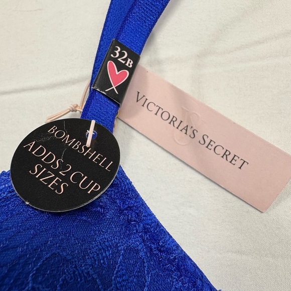 NWT Victoria's Secret Bombshell Strappy Fishnet Lace Push-Up Corset Bra 32B - Picture 5 of 7